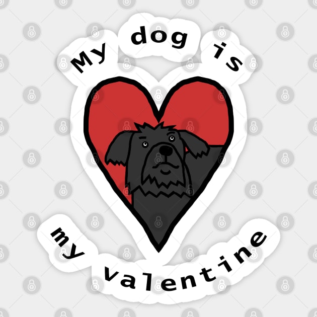 My Dog is My Valentine Puli Yorkie Cross Sticker by ellenhenryart